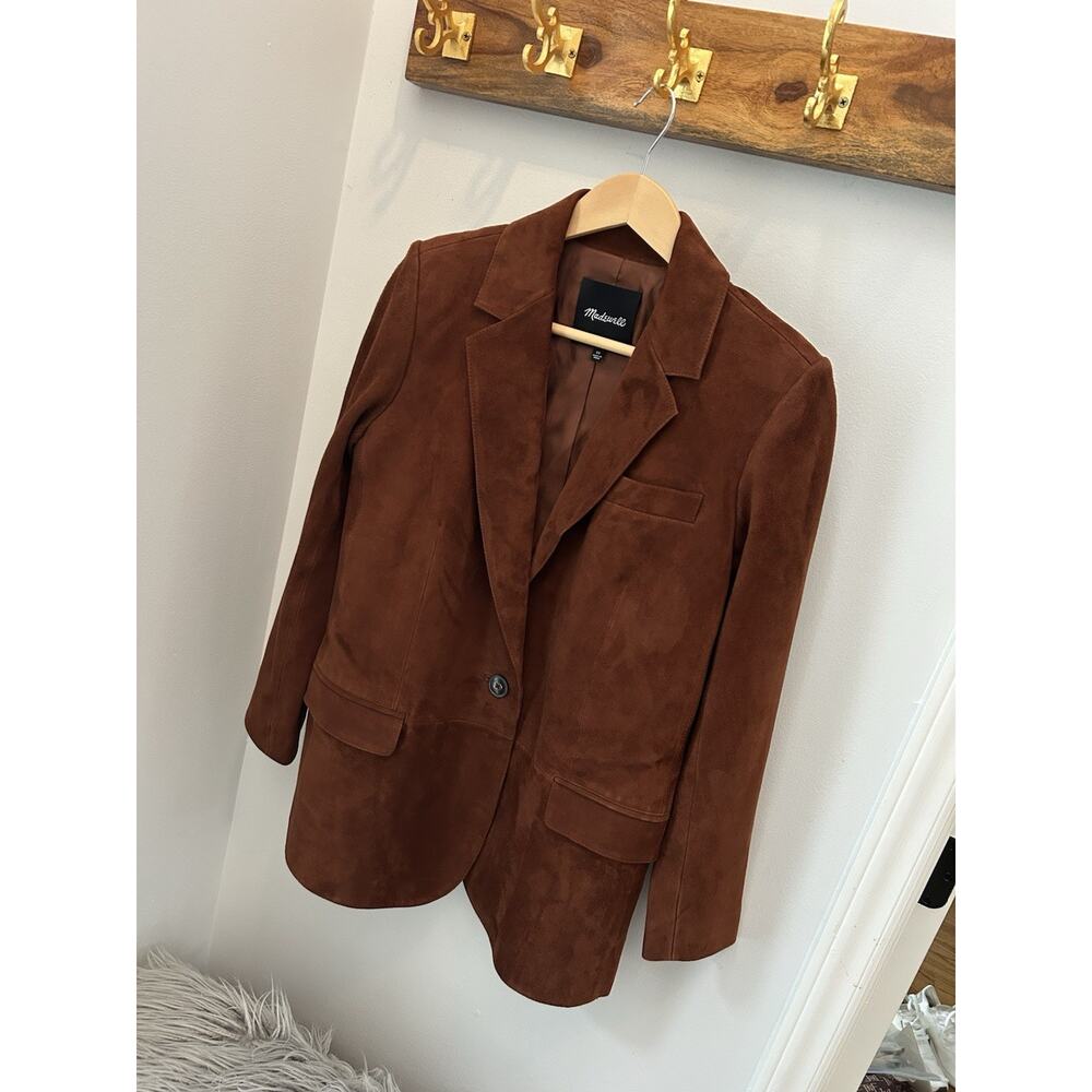 New Madewell Kline Suede Blazer Soft Mahogany Size 00